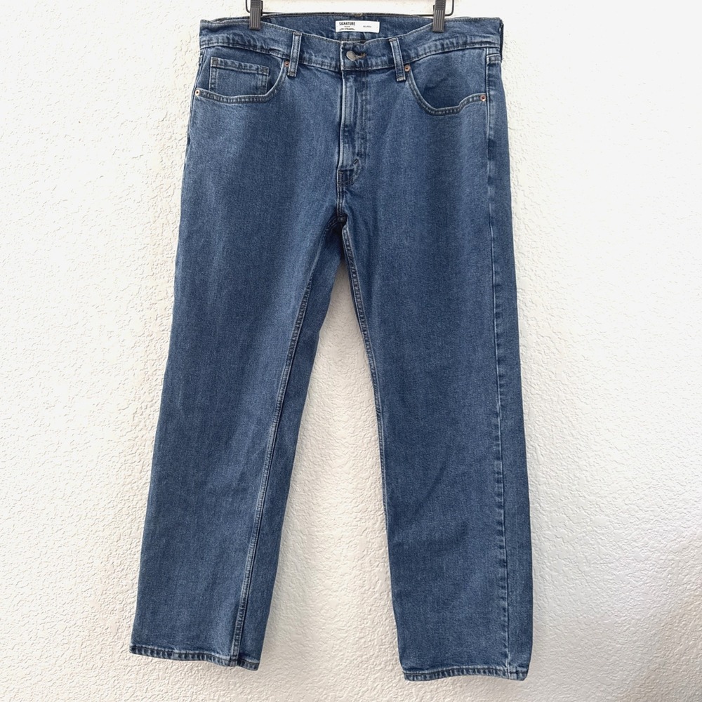 Levi Strauss  Signature Gold Relaxed Fit Blue Jeans Mens 36x30 Medium Wash
